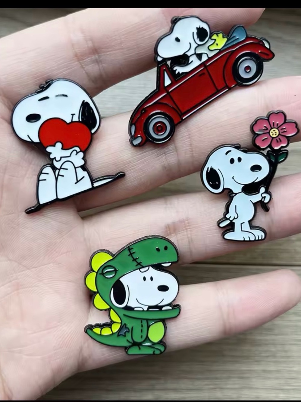NEW Peanuts Snoopy Enamel Lapel Pin Lot Set Of 4